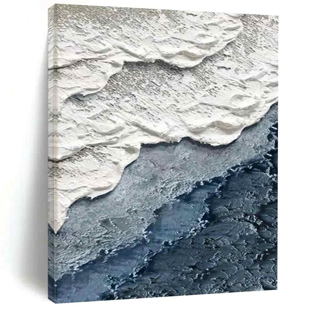 Oversized Sellers Bedroom - large textured art for fireplace